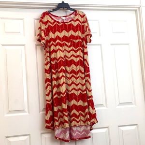 LuLaRoe Carlee dress. 3XL Red &Cream